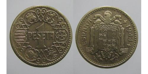 1 Peseta Francoist Spain (1936 - 1975) Alluminio/Bronzo 