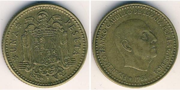 1 Peseta Francoist Spain (1936 - 1975) Alluminio/Bronzo Francisco Franco(1892 – 1975)