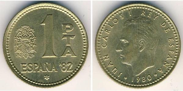 1 Peseta Regno di Spagna (1976 - ) Alluminio/Bronzo Juan Carlos I (1938 - )