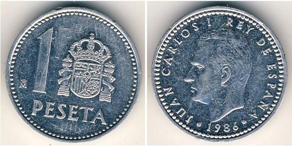 1 Peseta Kingdom of Spain (1976 - ) Aluminium Juan Carlos I of Spain (1938 - )