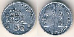 1 Peseta Reino de España (1976 - ) Aluminium Juan Carlos I (1938 - )