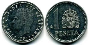 1 Peseta Reino de España (1976 - ) Aluminium Juan Carlos I (1938 - )