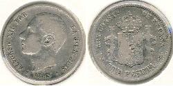1 Peseta Kingdom of Spain (1874 - 1931) Argent 