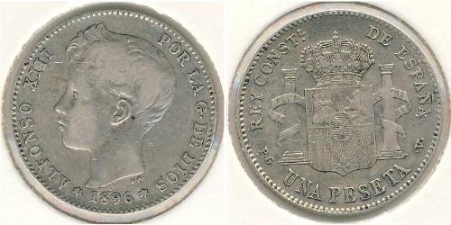 1 Peseta Kingdom of Spain (1874 - 1931) Argent 
