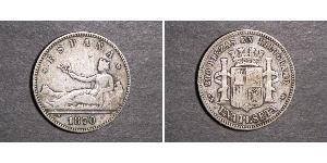 1 Peseta Prima repubblica spagnola (1873 - 1874) Argento 