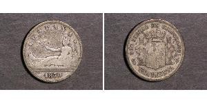 1 Peseta Prima repubblica spagnola (1873 - 1874) Argento 