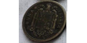 1 Peseta Dictadura de Francisco Franco (1936 - 1975) Cobre 