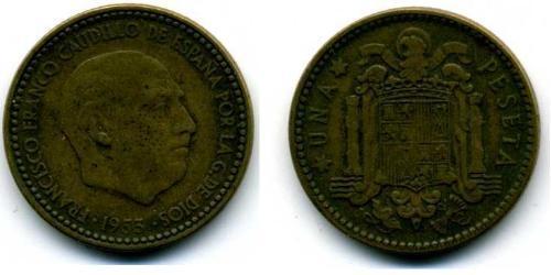 1 Peseta Dictadura de Francisco Franco (1936 - 1975) Cobre 