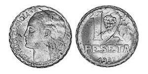 1 Peseta Segunda República Española (1931 - 1939) Latón 