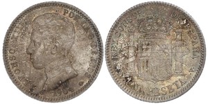 1 Peseta Kingdom of Spain (1874 - 1931) Plata Alfonso XIII of Spain (1886 - 1941)