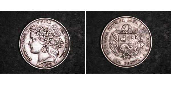 1 Peseta Perú Plata 