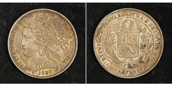 1 Peseta Perú Plata 