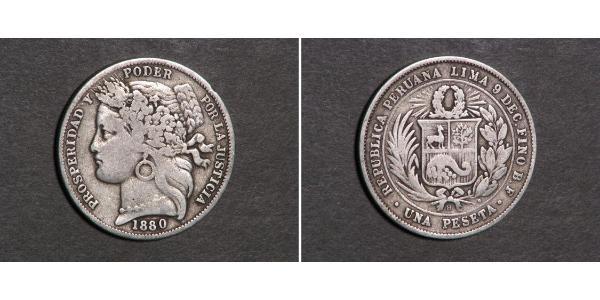 1 Peseta Perú Plata 
