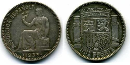 1 Peseta Segunda República Española (1931 - 1939) Plata 