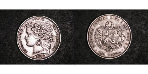 1 Peseta Peru Silber 