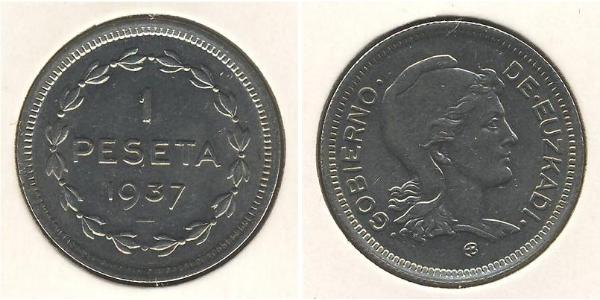 1 Peseta 西班牙第二共和国 (1931 - 1939) 銅/镍 