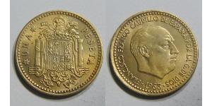 1 Peseta 佛朗哥时期 (1936 - 1975) 青铜/铝 弗朗西斯科·佛朗哥 (1892 – 1975)