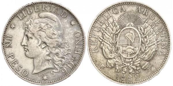 1 Peso Argentinien (1861 - ) Argent 
