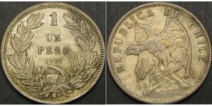 1 Peso Chili Argent 