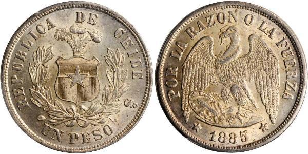 1 Peso Chili Argent 