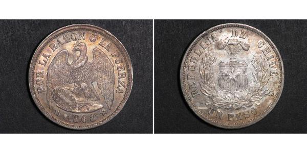 1 Peso Chili Argent 