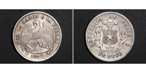 1 Peso Chili Argent 