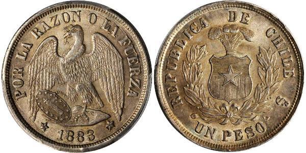 1 Peso Chili Argent 