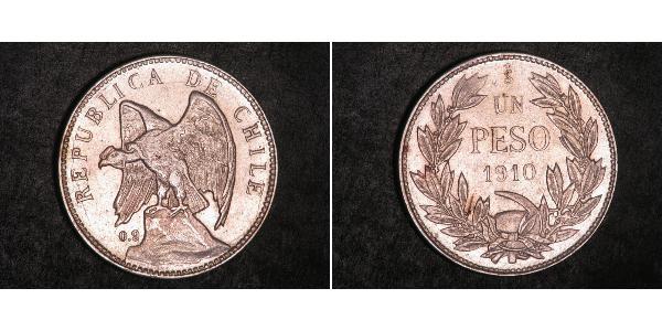 1 Peso Chili Argent 
