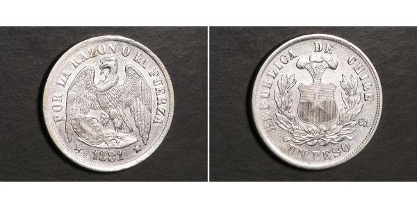 1 Peso Chili Argent 