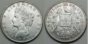 1 Peso Guatemala Argent 