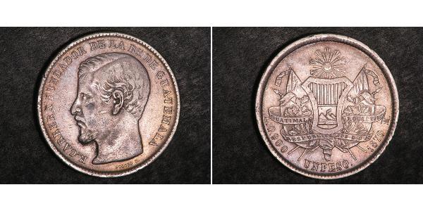 1 Peso Guatemala Argent 