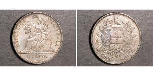 1 Peso Guatemala (1838 - ) Argent 