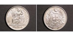 1 Peso Guatemala (1838 - ) Argent 