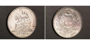 1 Peso Guatemala (1838 - ) Argent 