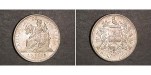 1 Peso Guatemala (1838 - ) Argent 