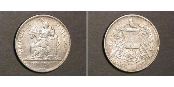 1 Peso Guatemala (1838 - ) Argent 