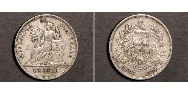 1 Peso Guatemala (1838 - ) Argent 