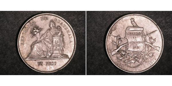 1 Peso Guatemala (1838 - ) Argent 