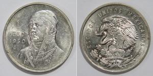 1 Peso Mexique Argent 