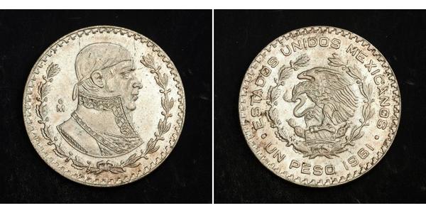 1 Peso Mexique Argent 