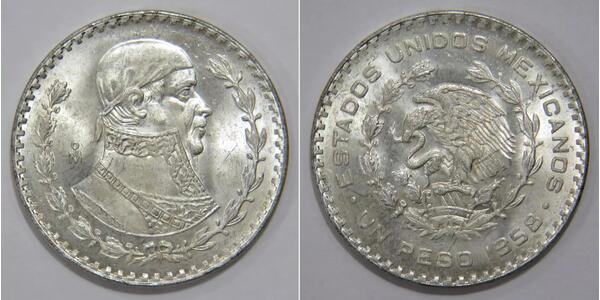 1 Peso Mexique Argent 