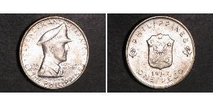 1 Peso Philippines Argent Douglas MacArthur (1880 - 1964) 