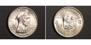 1 Peso Philippines Argent Douglas MacArthur (1880 - 1964) 