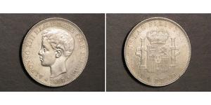 1 Peso Philippines Argent Alfonso XIII of Spain (1886 - 1941)