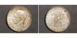 1 Peso Philippines Argent Alfonso XIII of Spain (1886 - 1941)