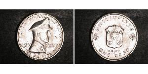 1 Peso Philippines Argent Douglas MacArthur (1880 - 1964) 