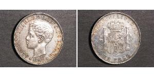 1 Peso Philippines Argent Alfonso XIII of Spain (1886 - 1941)