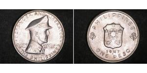 1 Peso Philippines Argent Douglas MacArthur (1880 - 1964) 