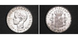 1 Peso Philippines Argent Alfonso XIII of Spain (1886 - 1941)