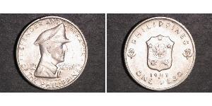 1 Peso Philippines Argent Douglas MacArthur (1880 - 1964) 